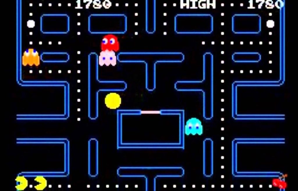 A vintage Pacman arcade game screen showcasing the 30th-anniversary edition